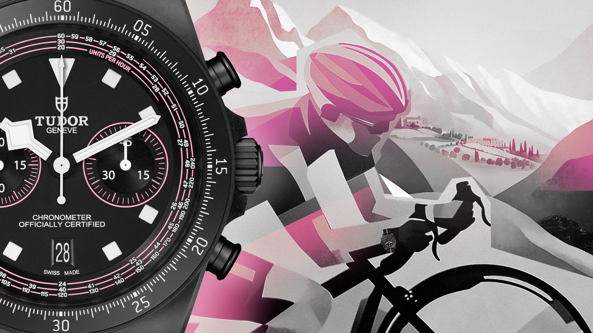 Scopri il Pelagos FXD Chrono “Pink” con Florio Folini all’arrivo del Giro d’Italia a Bormio